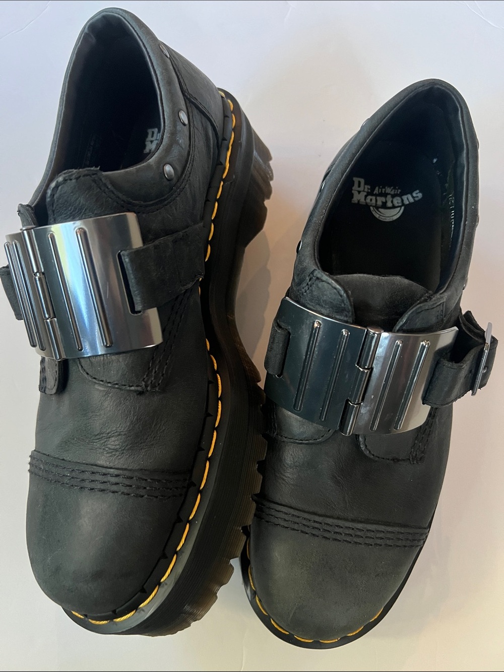 Dr. Martens 8053 Quad Hinge Black Leather Buckle Gothic Punk Size 10 M and 11 W